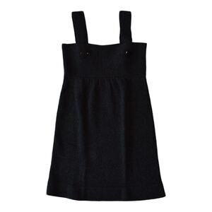 Y2K Black Pinafore Sweater Dress - Small Size Knit Style